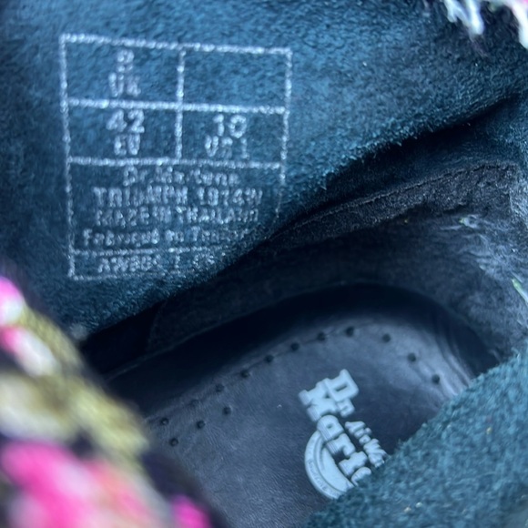 Dr. Martens Triumph Floral Tall 12 Eye Lace Up Mirage Black / Dark Green Boots - Picture 12 of 16